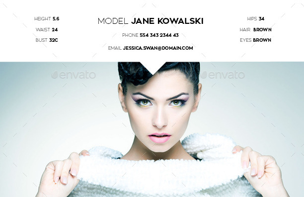 Model / Agency Comp Card by Kahuna_Design | GraphicRiver